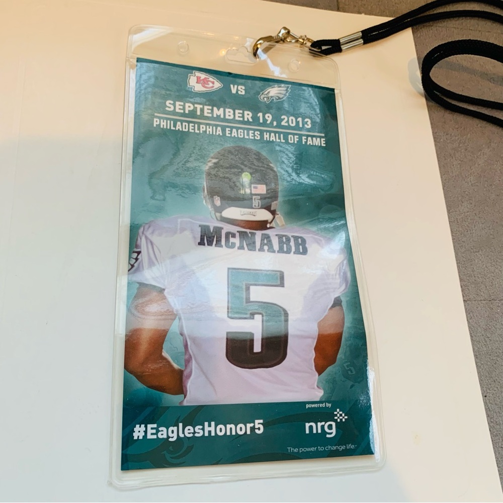 NFL EAGLES PHILADELPHIA Hall of Fame Ticket McNabb Lanyard with the Game Ticket - Picture 3 of 12
